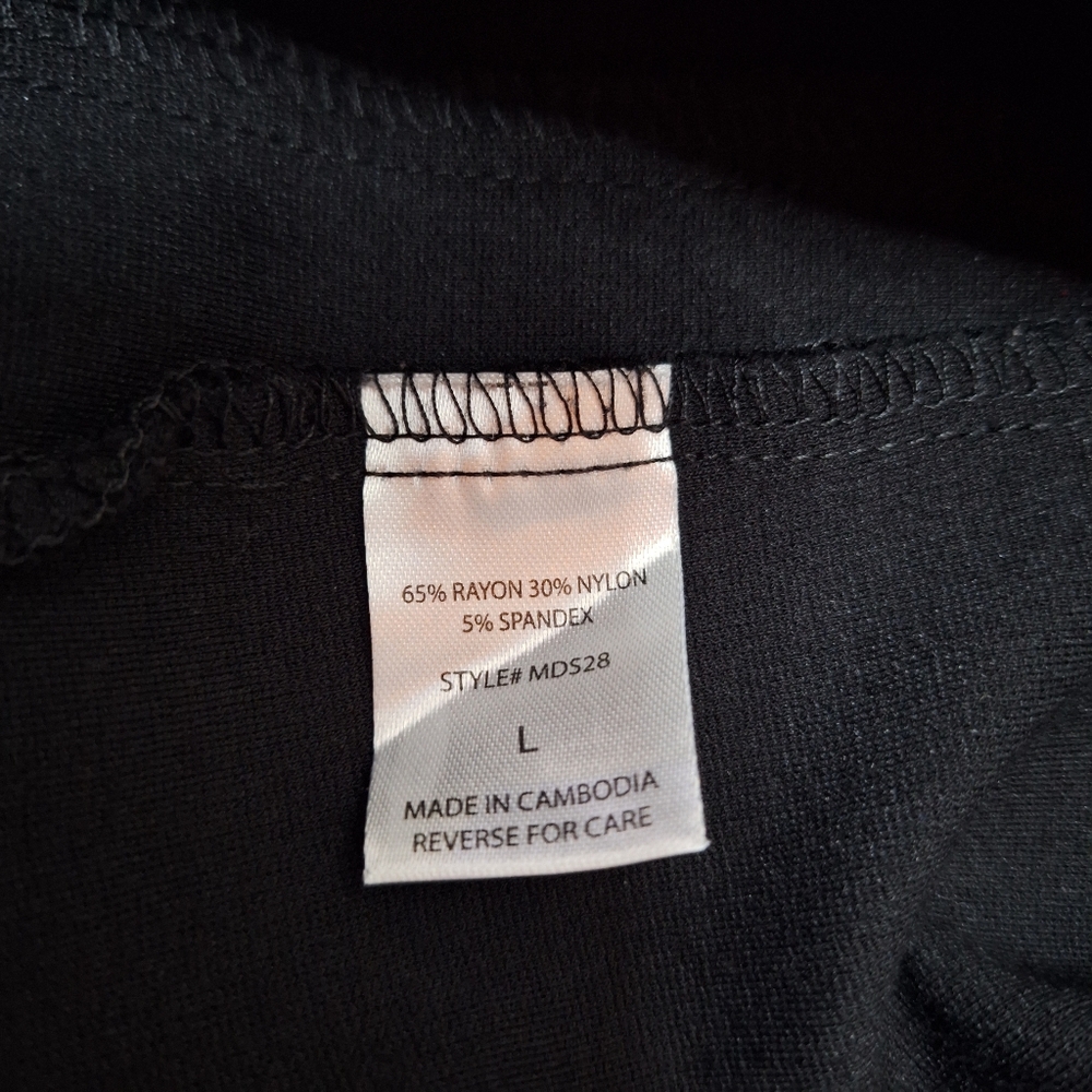 Dear Scarlett Pull On Black Stretch Trousers Lines Down Side With Ankle Slits - Picture 5 of 5